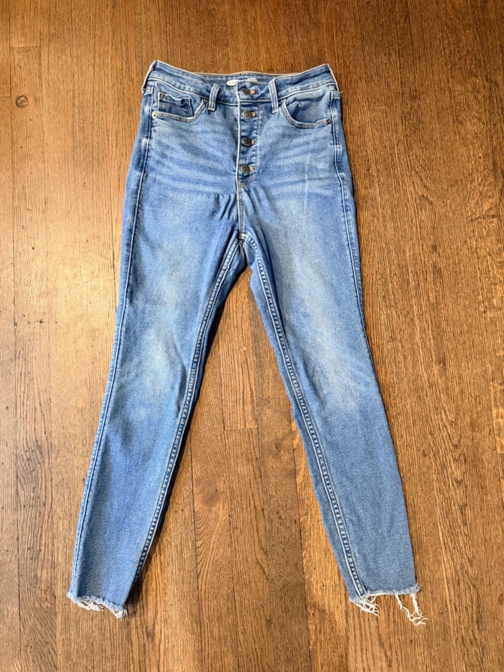 Old Navy Light Blue High-Rise Skinny Jeans with Button Fly